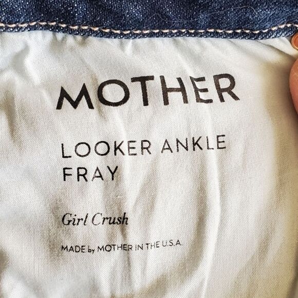 MOTHER Looker Ankle Frayed Hem Blue Jeans Size 27 - Picture 6 of 12